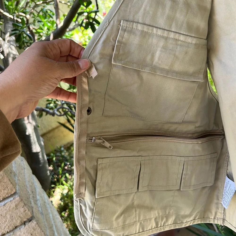 Crystal River Mens‎ size M fishing utility vest tan